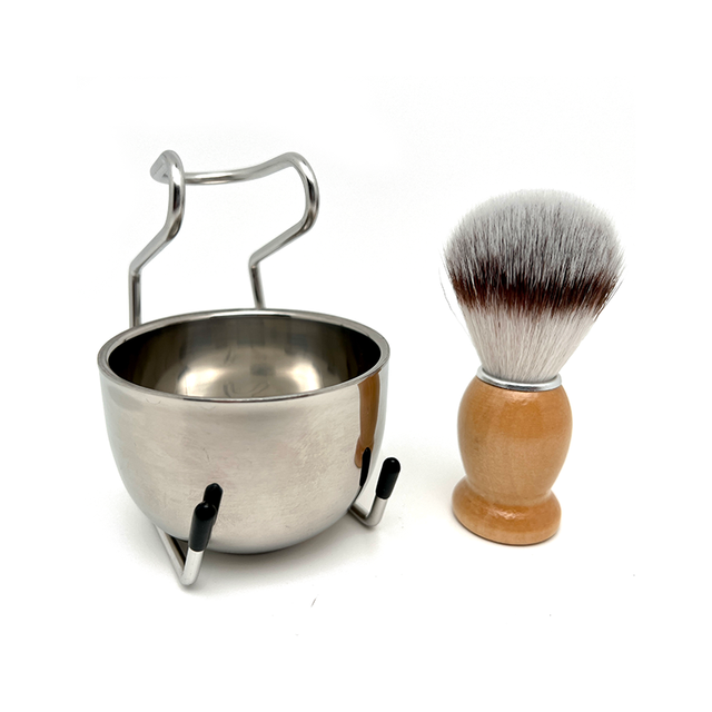 Economical Shaving Kit for Men, 3 in 1 Shaving Set Includes Shaving Brush, Shaving Bowl & Brush Holder